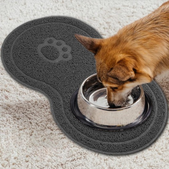 Anicy Feeding Mat for Dogs and Cats - Silicone Dog Bowl Cat Bowl Feeding Bowl Mat - PVC Waterproof Non-Slip Cat Mat Food Grey Feeding Mat for Pets 45 x 25 cm Anicy Feeding Mat for Dogs and Cats - Silicone Dog Bowl Cat Bowl Feeding Bowl Mat - PVC Waterproof Non-Slip Cat Mat Food Grey Feeding Mat for Pets 45 x 25 cm