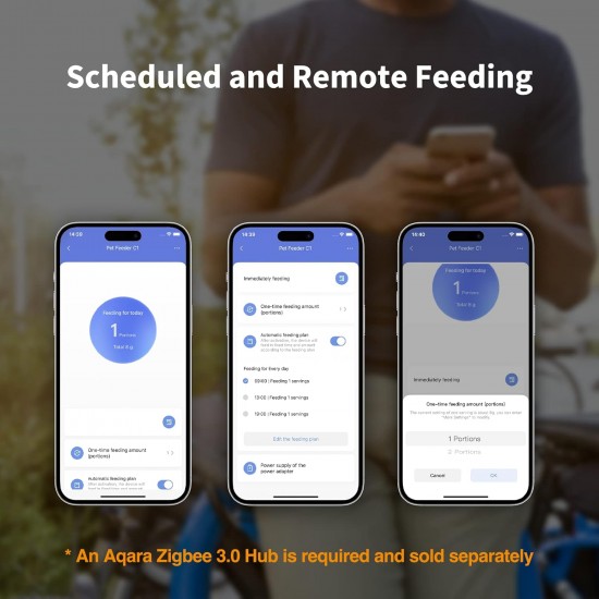 Aqara Smart Feeder C1, Requires AQARA Zigbee 3.0 HUB, for Cats and Dogs, Programmable Portion Control, Can Be Controlled via Google, Alexa, Siri, Works with SmartThings Aqara Smart Feeder C1, Requires AQARA Zigbee 3.0 HUB, for Cats and Dogs, Programmable Portion Control, Can Be Controlled via Google, Alexa, Siri, Works with SmartThings