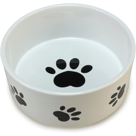 Arquivet Ceramic Dog Cat Bowl Paw Style Pet Feeder Bowl Ceramic Food Bowl for Dogs Cats 19cm Arquivet Ceramic Dog Cat Bowl Paw Style Pet Feeder Bowl Ceramic Food Bowl for Dogs Cats 19cm