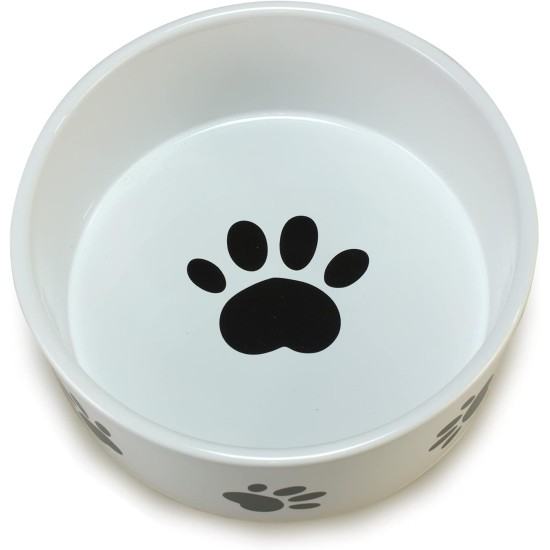 Arquivet Ceramic Dog Cat Bowl Paw Style Pet Feeder Bowl Ceramic Food Bowl for Dogs Cats 19cm Arquivet Ceramic Dog Cat Bowl Paw Style Pet Feeder Bowl Ceramic Food Bowl for Dogs Cats 19cm