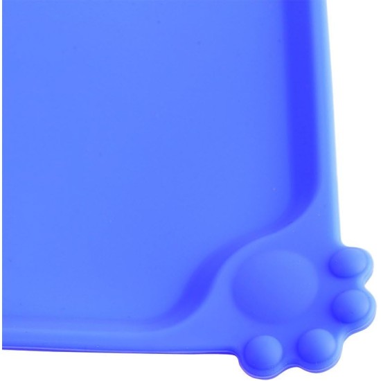 Atyhao Blue Square Silicone Quick Dry Pet Bowl Mat Atyhao Blue Square Silicone Quick Dry Pet Bowl Mat