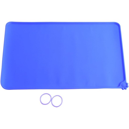 Atyhao Blue Square Silicone Quick Dry Pet Bowl Mat Atyhao Blue Square Silicone Quick Dry Pet Bowl Mat