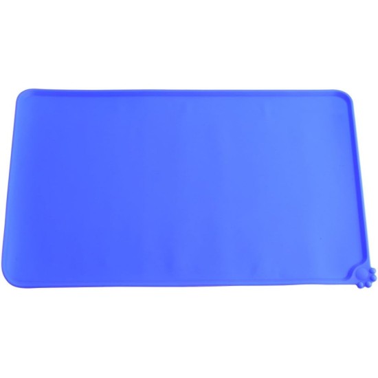 Atyhao Blue Square Silicone Quick Dry Pet Bowl Mat Atyhao Blue Square Silicone Quick Dry Pet Bowl Mat