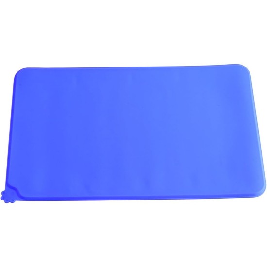 Atyhao Blue Square Silicone Quick Dry Pet Bowl Mat Atyhao Blue Square Silicone Quick Dry Pet Bowl Mat