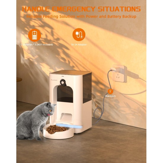 Automatic 4L Cat Feeder, Smart WiFi Cat Feeder with Security Camera, Personalized Feeding Program, 15 Second Voice Recording Automatic 4L Cat Feeder, Smart WiFi Cat Feeder with Security Camera, Personalized Feeding Program, 15 Second Voice Recording