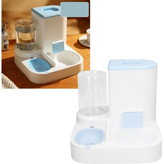 Automatic Cat Feeder 2-in-1 One Piece - 1 L Water Bowl and 2.2 L Large Grain Storage, Multifunctional Cat Food Automatic and Water (Grey) Automatic Cat Feeder 2-in-1 One Piece - 1 L Water Bowl and 2.2 L Large Grain Storage, Multifunctional Cat Food Automatic and Water (Grey)