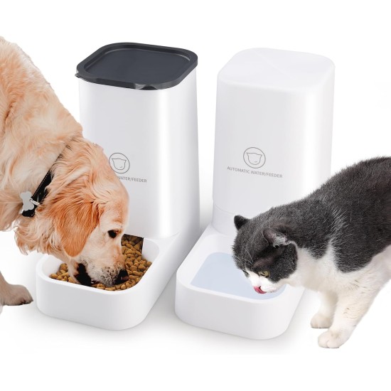 Automatic Cat Feeder, 2.1 kg Automatic Cat Feeder and 3.8 L Water Dispenser Dog, No Electricity, PBA Free Travel Feeder Cat Water Dispenser (White) Automatic Cat Feeder, 2.1 kg Automatic Cat Feeder and 3.8 L Water Dispenser Dog, No Electricity, PBA Free Travel Feeder Cat Water Dispenser (White)