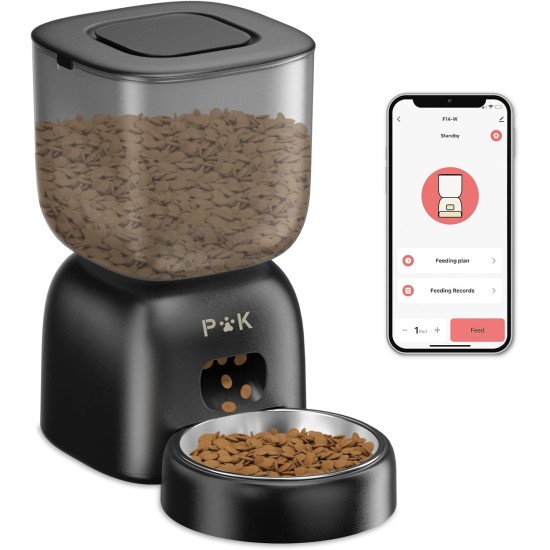 Automatic Cat Feeder, 2.4G WiFi App Control, Automatic Cat Feeder with Stainless Steel Bowl, Easy to Clean, 10S Recording Function, 1-10 Meals a Day Automatic Cat Feeder, 2.4G WiFi App Control, Automatic Cat Feeder with Stainless Steel Bowl, Easy to Clean, 10S Recording Function, 1-10 Meals a Day