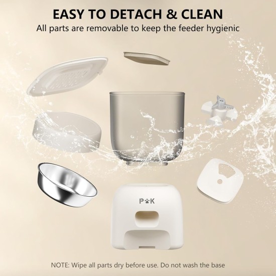 Automatic Cat Feeder, 2.4G WiFi App Control, Automatic Cat Feeder with Stainless Steel Bowl, Easy to Clean, 10S Recording Function, 1-10 Meals a Day Automatic Cat Feeder, 2.4G WiFi App Control, Automatic Cat Feeder with Stainless Steel Bowl, Easy to Clean, 10S Recording Function, 1-10 Meals a Day