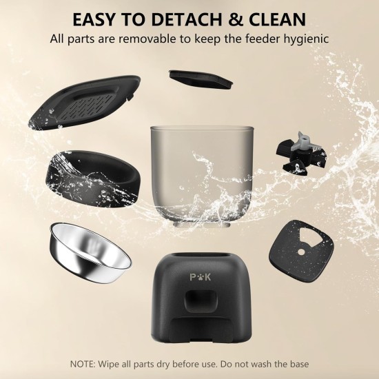 Automatic Cat Feeder, 2.4G WiFi App Control, Automatic Cat Feeder with Stainless Steel Bowl, Easy to Clean, 10S Recording Function, 1-10 Meals a Day Automatic Cat Feeder, 2.4G WiFi App Control, Automatic Cat Feeder with Stainless Steel Bowl, Easy to Clean, 10S Recording Function, 1-10 Meals a Day