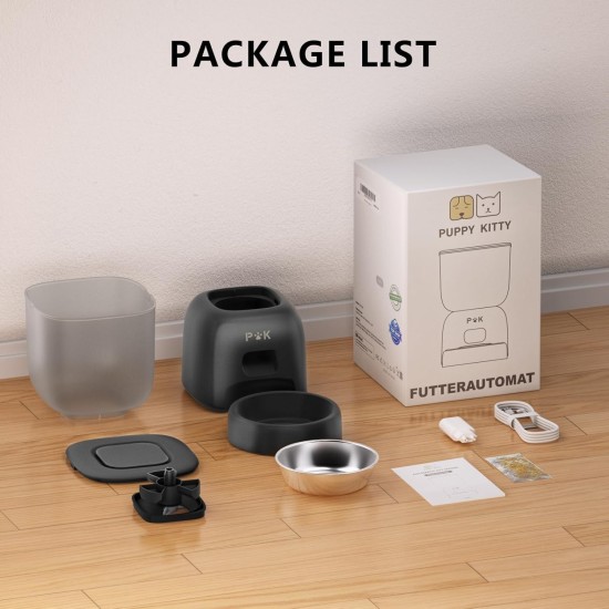 Automatic Cat Feeder, 2.4G WiFi App Control, Automatic Cat Feeder with Stainless Steel Bowl, Easy to Clean, 10S Recording Function, 1-10 Meals a Day Automatic Cat Feeder, 2.4G WiFi App Control, Automatic Cat Feeder with Stainless Steel Bowl, Easy to Clean, 10S Recording Function, 1-10 Meals a Day