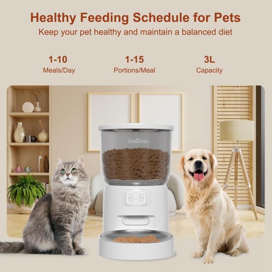 Automatic Cat Feeder, 3 L Cat Food, 2.4G WiFi Cat Feeder, App Control with Cat Feeder, 1 to 10 Meals per Day, Suitable for Dogs and Cats, Black Automatic Cat Feeder, 3 L Cat Food, 2.4G WiFi Cat Feeder, App Control with Cat Feeder, 1 to 10 Meals per Day, Suitable for Dogs and Cats, Black