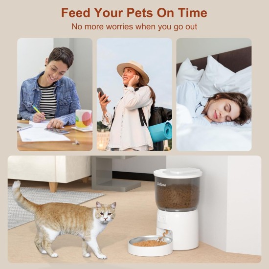 Automatic Cat Feeder, 3 L Cat Food, 2.4G WiFi Cat Feeder, App Control with Cat Feeder, 1 to 10 Meals per Day, Suitable for Dogs and Cats, Black Automatic Cat Feeder, 3 L Cat Food, 2.4G WiFi Cat Feeder, App Control with Cat Feeder, 1 to 10 Meals per Day, Suitable for Dogs and Cats, Black