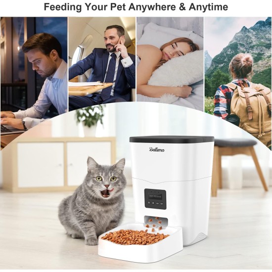 Automatic Cat Feeder, 3 L Cat Food, 2.4G WiFi Cat Feeder, App Control with Cat Feeder, 1 to 10 Meals per Day, Suitable for Dogs and Cats, Black Automatic Cat Feeder, 3 L Cat Food, 2.4G WiFi Cat Feeder, App Control with Cat Feeder, 1 to 10 Meals per Day, Suitable for Dogs and Cats, Black