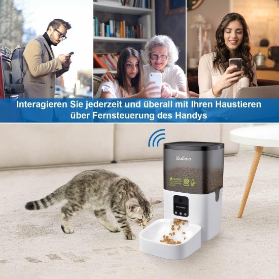 Automatic Cat Feeder, 3 L Cat Food, 2.4G WiFi Cat Feeder, App Control with Cat Feeder, 1 to 10 Meals per Day, Suitable for Dogs and Cats, Black Automatic Cat Feeder, 3 L Cat Food, 2.4G WiFi Cat Feeder, App Control with Cat Feeder, 1 to 10 Meals per Day, Suitable for Dogs and Cats, Black