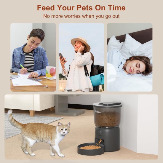 Automatic Cat Feeder, 3 L Cat Food, 2.4G WiFi Cat Feeder, App Control with Cat Feeder, 1 to 10 Meals per Day, Suitable for Dogs and Cats, Black Automatic Cat Feeder, 3 L Cat Food, 2.4G WiFi Cat Feeder, App Control with Cat Feeder, 1 to 10 Meals per Day, Suitable for Dogs and Cats, Black