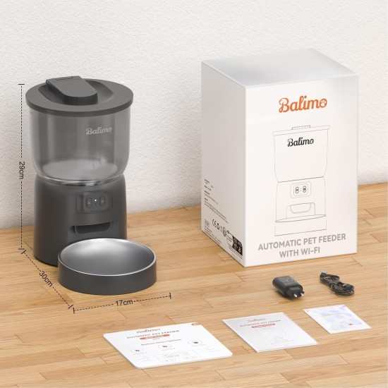 Automatic Cat Feeder, 3 L Cat Food, 2.4G WiFi Cat Feeder, App Control with Cat Feeder, 1 to 10 Meals per Day, Suitable for Dogs and Cats, Black Automatic Cat Feeder, 3 L Cat Food, 2.4G WiFi Cat Feeder, App Control with Cat Feeder, 1 to 10 Meals per Day, Suitable for Dogs and Cats, Black