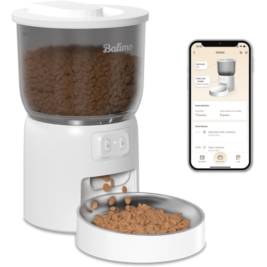 Automatic Cat Feeder, 3 L Cat Food, 2.4G WiFi Cat Feeder, App Control with Cat Feeder, 1 to 10 Meals per Day, Suitable for Dogs and Cats, Black Automatic Cat Feeder, 3 L Cat Food, 2.4G WiFi Cat Feeder, App Control with Cat Feeder, 1 to 10 Meals per Day, Suitable for Dogs and Cats, Black