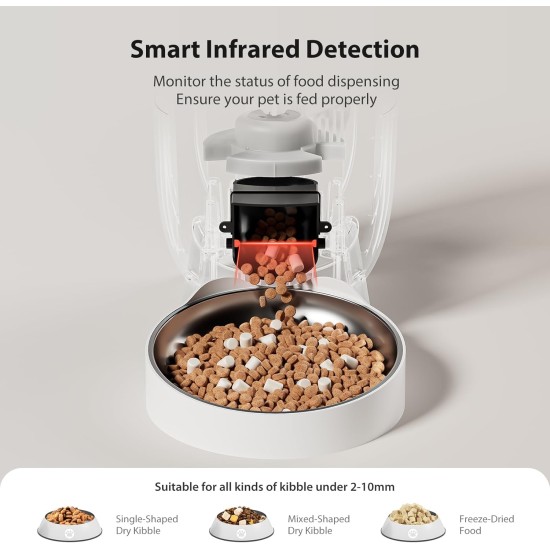 Automatic Cat Feeder 3L Automatic Cat Feeder with Stainless Steel Bowl, up to 15 Servings / 6 Meals a Day, Sound Recording Function, Penguin Design Automatic Cat Feeder 3L Automatic Cat Feeder with Stainless Steel Bowl, up to 15 Servings / 6 Meals a Day, Sound Recording Function, Penguin Design