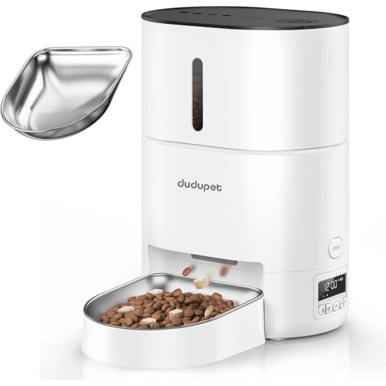 Automatic Cat Feeder, 4L Cat Food Dispenser Cat Feeder Automatic, 2.4G WIFI Remote Control Dual Power Supply, 10-Second Voice Recording, Stainless Steel Bowl, Suitable for Small Dogs and Cats Automatic Cat Feeder, 4L Cat Food Dispenser Cat Feeder Automatic, 2.4G WIFI Remote Control Dual Power Supply, 10-Second Voice Recording, Stainless Steel Bowl, Suitable for Small Dogs and Cats