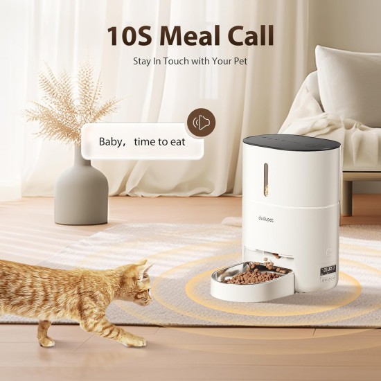 Automatic Cat Feeder, 4L Cat Food Dispenser Cat Feeder Automatic, 2.4G WIFI Remote Control Dual Power Supply, 10-Second Voice Recording, Stainless Steel Bowl, Suitable for Small Dogs and Cats Automatic Cat Feeder, 4L Cat Food Dispenser Cat Feeder Automatic, 2.4G WIFI Remote Control Dual Power Supply, 10-Second Voice Recording, Stainless Steel Bowl, Suitable for Small Dogs and Cats