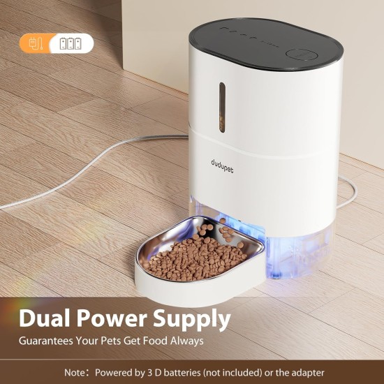 Automatic Cat Feeder, 4L Cat Food Dispenser Cat Feeder Automatic, 2.4G WIFI Remote Control Dual Power Supply, 10-Second Voice Recording, Stainless Steel Bowl, Suitable for Small Dogs and Cats Automatic Cat Feeder, 4L Cat Food Dispenser Cat Feeder Automatic, 2.4G WIFI Remote Control Dual Power Supply, 10-Second Voice Recording, Stainless Steel Bowl, Suitable for Small Dogs and Cats