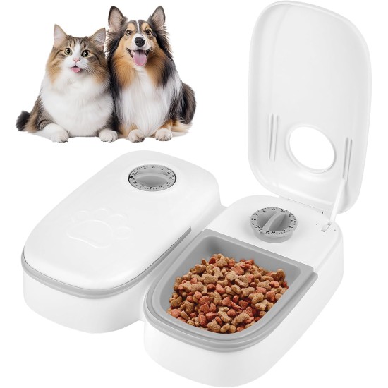 Automatic Cat Feeder, 700 ml Automatic Feeder with 48 Hour Timer, Non-Slip Wet Automatic Feeder for Cats, Automatic Feeder Dog, Cat Food Automatic for Cats and Small Dogs Automatic Cat Feeder, 700 ml Automatic Feeder with 48 Hour Timer, Non-Slip Wet Automatic Feeder for Cats, Automatic Feeder Dog, Cat Food Automatic for Cats and Small Dogs