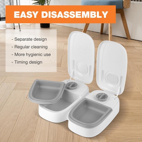 Automatic Cat Feeder, 700 ml Automatic Feeder with 48 Hour Timer, Non-Slip Wet Automatic Feeder for Cats, Automatic Feeder Dog, Cat Food Automatic for Cats and Small Dogs Automatic Cat Feeder, 700 ml Automatic Feeder with 48 Hour Timer, Non-Slip Wet Automatic Feeder for Cats, Automatic Feeder Dog, Cat Food Automatic for Cats and Small Dogs