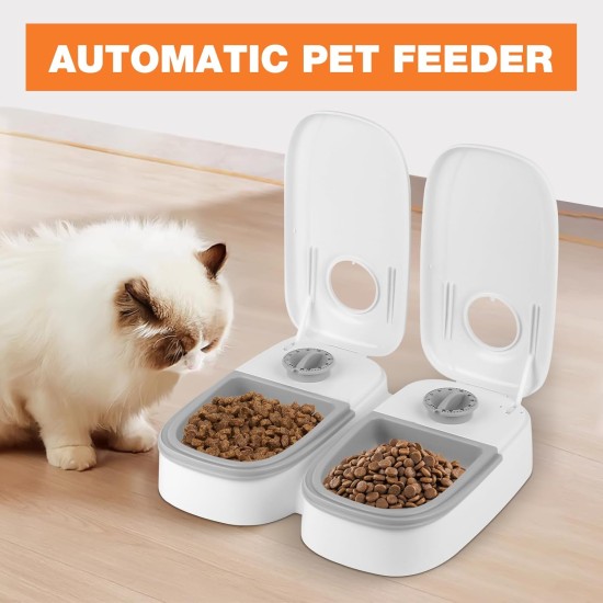 Automatic Cat Feeder, 700 ml Automatic Feeder with 48 Hour Timer, Non-Slip Wet Automatic Feeder for Cats, Automatic Feeder Dog, Cat Food Automatic for Cats and Small Dogs Automatic Cat Feeder, 700 ml Automatic Feeder with 48 Hour Timer, Non-Slip Wet Automatic Feeder for Cats, Automatic Feeder Dog, Cat Food Automatic for Cats and Small Dogs