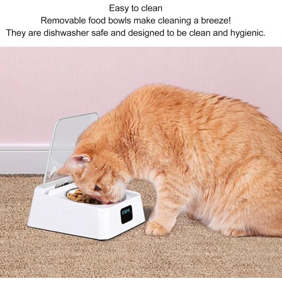 Automatic Cat Feeder, Pet Feeder with Open Lid, with Infrared Sensor Cover, Removable Bowl, Battery Operated, Smarter Automatic Cat Feeder, Pet Feeder with Open Lid, with Infrared Sensor Cover, Removable Bowl, Battery Operated, Smarter