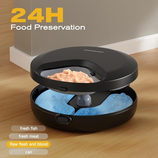 Automatic Cat Feeder Wet Food Cat Food Automatic Feeder Cat Feeder with Programmable Timer and Cooling - Dry Food Dispenser for Dogs Wireless Battery Operated - 4 Meals for Pets Automatic Cat Feeder Wet Food Cat Food Automatic Feeder Cat Feeder with Programmable Timer and Cooling - Dry Food Dispenser for Dogs Wireless Battery Operated - 4 Meals for Pets