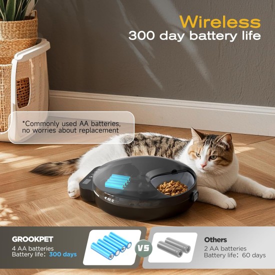 Automatic Cat Feeder Wet Food Cat Food Automatic Feeder Cat Feeder with Programmable Timer and Cooling - Dry Food Dispenser for Dogs Wireless Battery Operated - 4 Meals for Pets Automatic Cat Feeder Wet Food Cat Food Automatic Feeder Cat Feeder with Programmable Timer and Cooling - Dry Food Dispenser for Dogs Wireless Battery Operated - 4 Meals for Pets