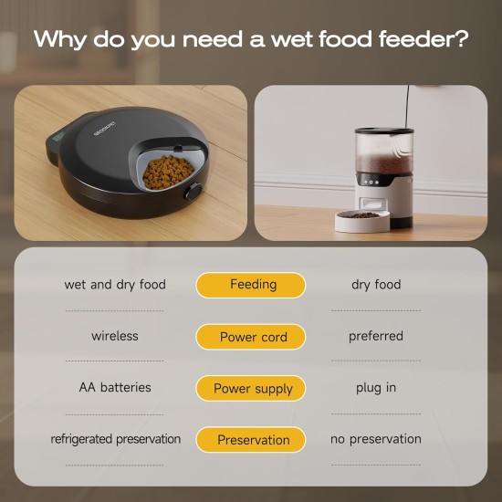 Automatic Cat Feeder Wet Food Cat Food Automatic Feeder Cat Feeder with Programmable Timer and Cooling - Dry Food Dispenser for Dogs Wireless Battery Operated - 4 Meals for Pets Automatic Cat Feeder Wet Food Cat Food Automatic Feeder Cat Feeder with Programmable Timer and Cooling - Dry Food Dispenser for Dogs Wireless Battery Operated - 4 Meals for Pets