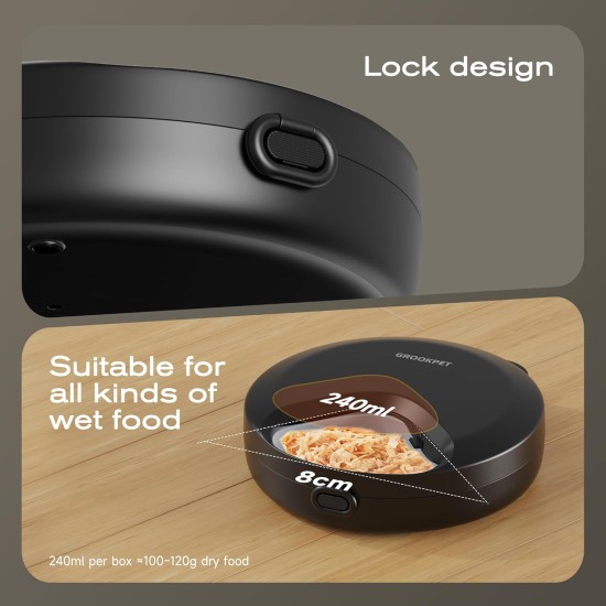 Automatic Cat Feeder Wet Food Cat Food Automatic Feeder Cat Feeder with Programmable Timer and Cooling - Dry Food Dispenser for Dogs Wireless Battery Operated - 4 Meals for Pets Automatic Cat Feeder Wet Food Cat Food Automatic Feeder Cat Feeder with Programmable Timer and Cooling - Dry Food Dispenser for Dogs Wireless Battery Operated - 4 Meals for Pets