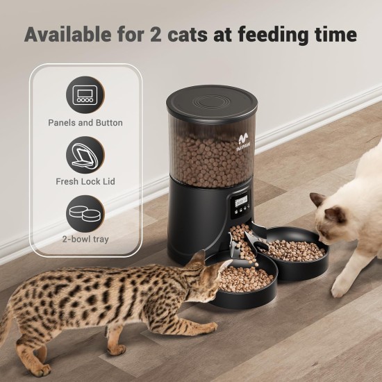 Automatic Cat Feeder WiFi 2.4G: App Control Dry Food Dispenser for 2 Small Dogs and Cats 4L, Programmable Timer, 1-10 Meals a Day, Desiccant Bag Automatic Cat Feeder WiFi 2.4G: App Control Dry Food Dispenser for 2 Small Dogs and Cats 4L, Programmable Timer, 1-10 Meals a Day, Desiccant Bag