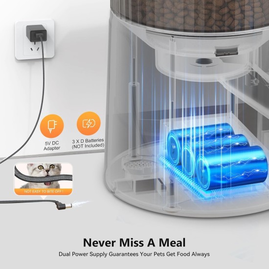 Automatic Cat Feeder WiFi 2.4G: App Control Dry Food Dispenser for 2 Small Dogs and Cats 4L, Programmable Timer, 1-10 Meals a Day, Desiccant Bag Automatic Cat Feeder WiFi 2.4G: App Control Dry Food Dispenser for 2 Small Dogs and Cats 4L, Programmable Timer, 1-10 Meals a Day, Desiccant Bag
