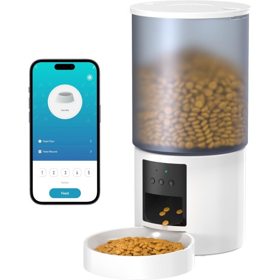 Automatic Cat Feeder, WiFi: Cat Feeder with Customised Schedule, Automatic Dog/Cat Feeder, App Control, Cat Feeder, 4 L, Black Automatic Cat Feeder, WiFi: Cat Feeder with Customised Schedule, Automatic Dog/Cat Feeder, App Control, Cat Feeder, 4 L, Black