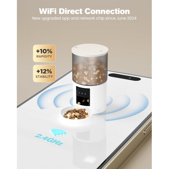 Automatic Cat Feeder, WiFi: Cat Feeder with Customised Schedule, Automatic Dog/Cat Feeder, App Control, Cat Feeder, 4 L, Black Automatic Cat Feeder, WiFi: Cat Feeder with Customised Schedule, Automatic Dog/Cat Feeder, App Control, Cat Feeder, 4 L, Black