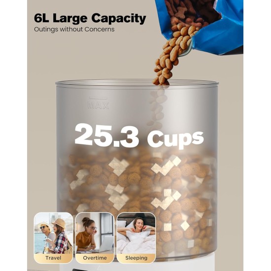 Automatic Cat Feeder, WiFi: Cat Feeder with Customised Schedule, Automatic Dog/Cat Feeder, App Control, Cat Feeder, 4 L, Black Automatic Cat Feeder, WiFi: Cat Feeder with Customised Schedule, Automatic Dog/Cat Feeder, App Control, Cat Feeder, 4 L, Black