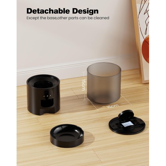 Automatic Cat Feeder, WiFi: Cat Feeder with Customised Schedule, Automatic Dog/Cat Feeder, App Control, Cat Feeder, 4 L, Black Automatic Cat Feeder, WiFi: Cat Feeder with Customised Schedule, Automatic Dog/Cat Feeder, App Control, Cat Feeder, 4 L, Black