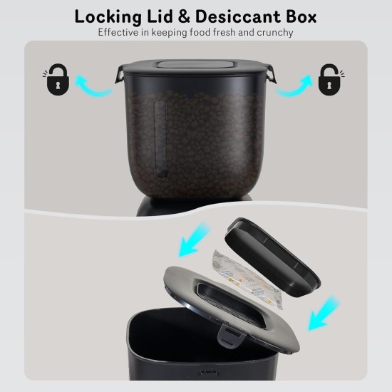 Automatic Cat Feeder and Cat Water Dispenser FW1, Wire or Battery Cat Feeder Timer Pet Feeder - Lockable Lid, Desiccant Bag, Programmable Portion Control Automatic Cat Feeder and Cat Water Dispenser FW1, Wire or Battery Cat Feeder Timer Pet Feeder - Lockable Lid, Desiccant Bag, Programmable Portion Control
