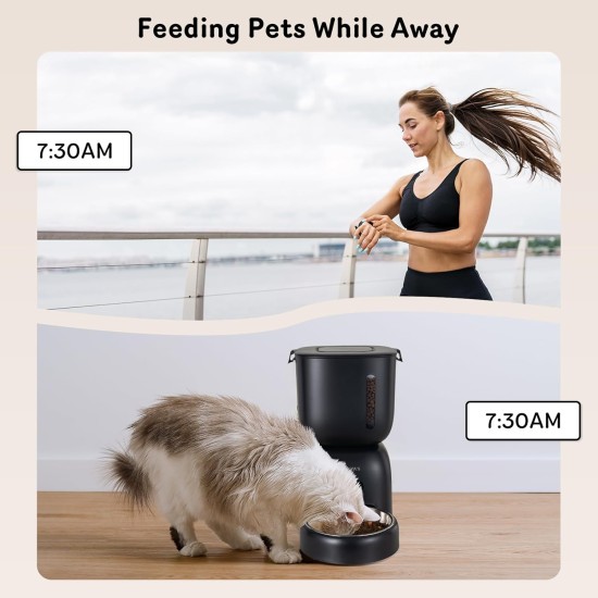 Automatic Cat Feeder and Cat Water Dispenser FW1, Wire or Battery Cat Feeder Timer Pet Feeder - Lockable Lid, Desiccant Bag, Programmable Portion Control Automatic Cat Feeder and Cat Water Dispenser FW1, Wire or Battery Cat Feeder Timer Pet Feeder - Lockable Lid, Desiccant Bag, Programmable Portion Control