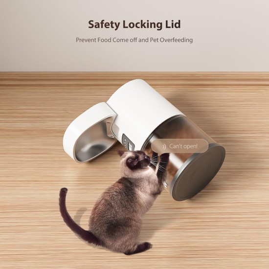 Automatic Cat Feeder with Programmable Timer, Easy to Use, 1-6 Meals a Day, Feeder for Cats and Dogs, 3 L Automatic Cat Feeder with Programmable Timer, Easy to Use, 1-6 Meals a Day, Feeder for Cats and Dogs, 3 L