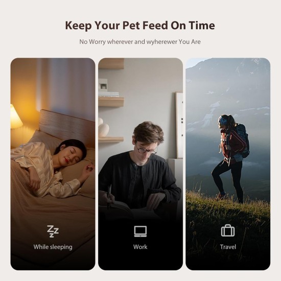Automatic Cat Feeder with Programmable Timer, Easy to Use, 1-6 Meals a Day, Feeder for Cats and Dogs, 3 L Automatic Cat Feeder with Programmable Timer, Easy to Use, 1-6 Meals a Day, Feeder for Cats and Dogs, 3 L