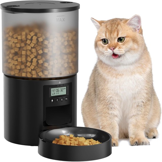 Automatic Cat Feeder with Timer: 10s Call for Eating - Feeding Bowl with Automatic Feeder 4L Dry Food Dispenser Automatic for Cats and Dogs Automatic Cat Feeder with Timer: 10s Call for Eating - Feeding Bowl with Automatic Feeder 4L Dry Food Dispenser Automatic for Cats and Dogs