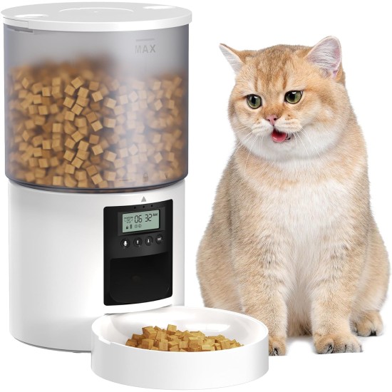 Automatic Cat Feeder with Timer: 10s Call for Eating - Feeding Bowl with Automatic Feeder 4L Dry Food Dispenser Automatic for Cats and Dogs Automatic Cat Feeder with Timer: 10s Call for Eating - Feeding Bowl with Automatic Feeder 4L Dry Food Dispenser Automatic for Cats and Dogs