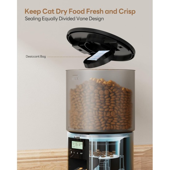 Automatic Cat Feeder with Timer: 10s Call for Eating - Feeding Bowl with Automatic Feeder 4L Dry Food Dispenser Automatic for Cats and Dogs Automatic Cat Feeder with Timer: 10s Call for Eating - Feeding Bowl with Automatic Feeder 4L Dry Food Dispenser Automatic for Cats and Dogs