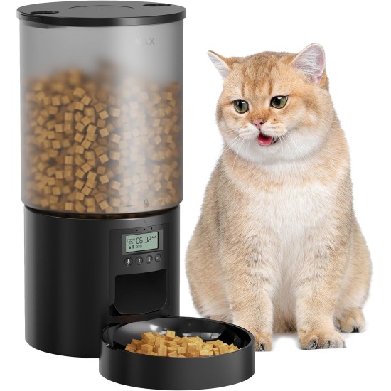 Automatic Cat Feeder with Timer: 10s Call for Eating - Feeding Bowl with Automatic Feeder 4L Dry Food Dispenser Automatic for Cats and Dogs Automatic Cat Feeder with Timer: 10s Call for Eating - Feeding Bowl with Automatic Feeder 4L Dry Food Dispenser Automatic for Cats and Dogs