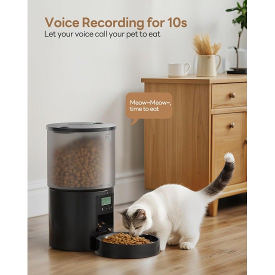Automatic Cat Feeder with Timer: 10s Call for Eating - Feeding Bowl with Automatic Feeder 4L Dry Food Dispenser Automatic for Cats and Dogs Automatic Cat Feeder with Timer: 10s Call for Eating - Feeding Bowl with Automatic Feeder 4L Dry Food Dispenser Automatic for Cats and Dogs