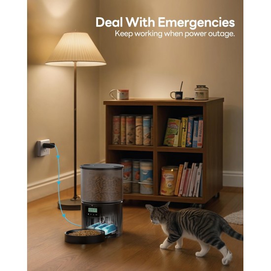 Automatic Cat Feeder with Timer: 10s Call for Eating - Feeding Bowl with Automatic Feeder 4L Dry Food Dispenser Automatic for Cats and Dogs Automatic Cat Feeder with Timer: 10s Call for Eating - Feeding Bowl with Automatic Feeder 4L Dry Food Dispenser Automatic for Cats and Dogs